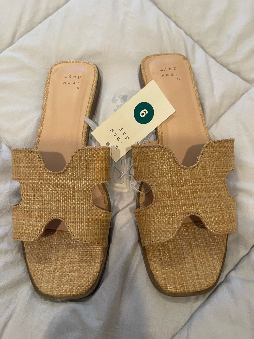 a new day Natural Woven Slide Sandals - Tan